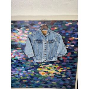 Vintage Levis Orange Tab Denim Trucker Jacket Light Wash Made in USA Kids Size 5